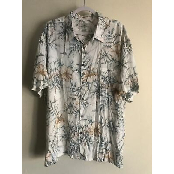 Island Shores tropical button up shirt Short sleeves Palm Tree print xxl - Picture 1 of 3